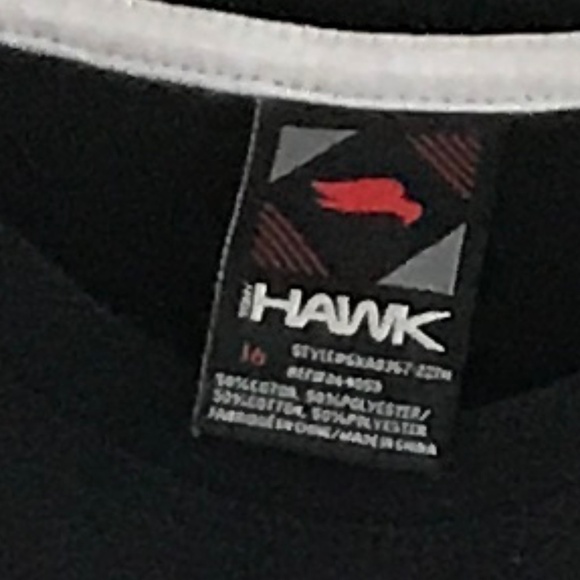 Hawk Boy’s tee Long Sleeve Navy Blue/gray/lime green Preppy Blokecore Sz 16 - Picture 2 of 5